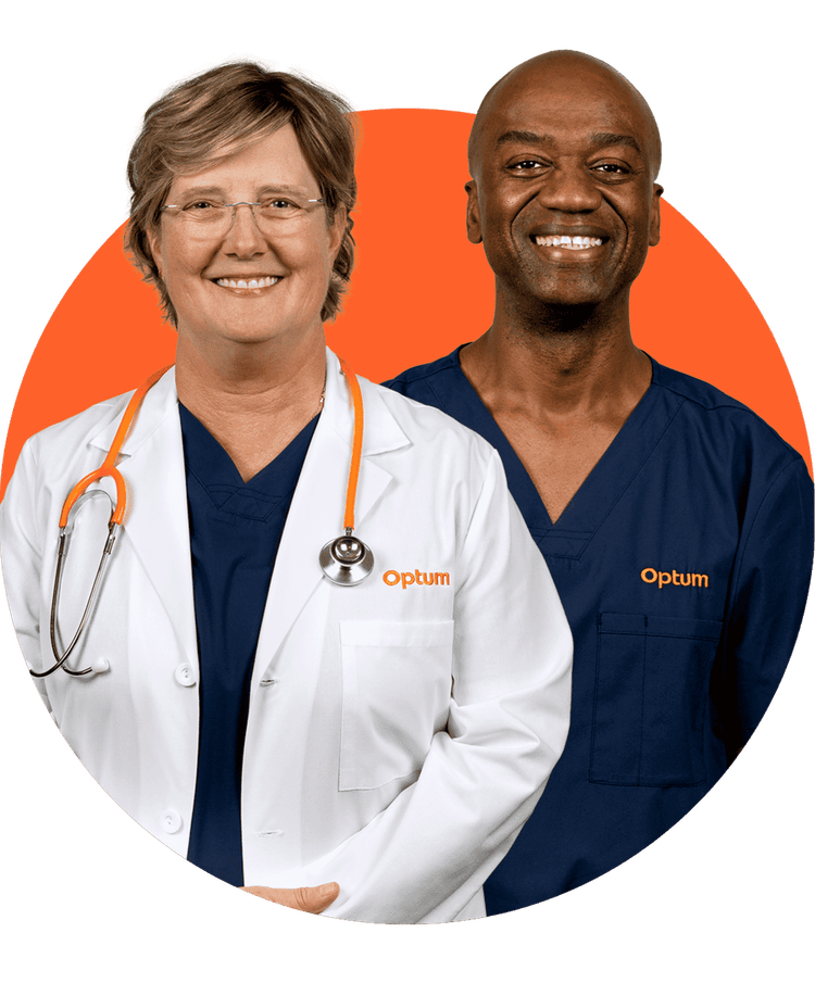 Two smiling healthcare professionals at Optum WA